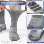 Bulinlulu Diabetic Socks for Men Women-6 Pairs Non Binding Crew Diabetic Neuropathy Socks with Seamless Toe for Men Size 9-12(Me