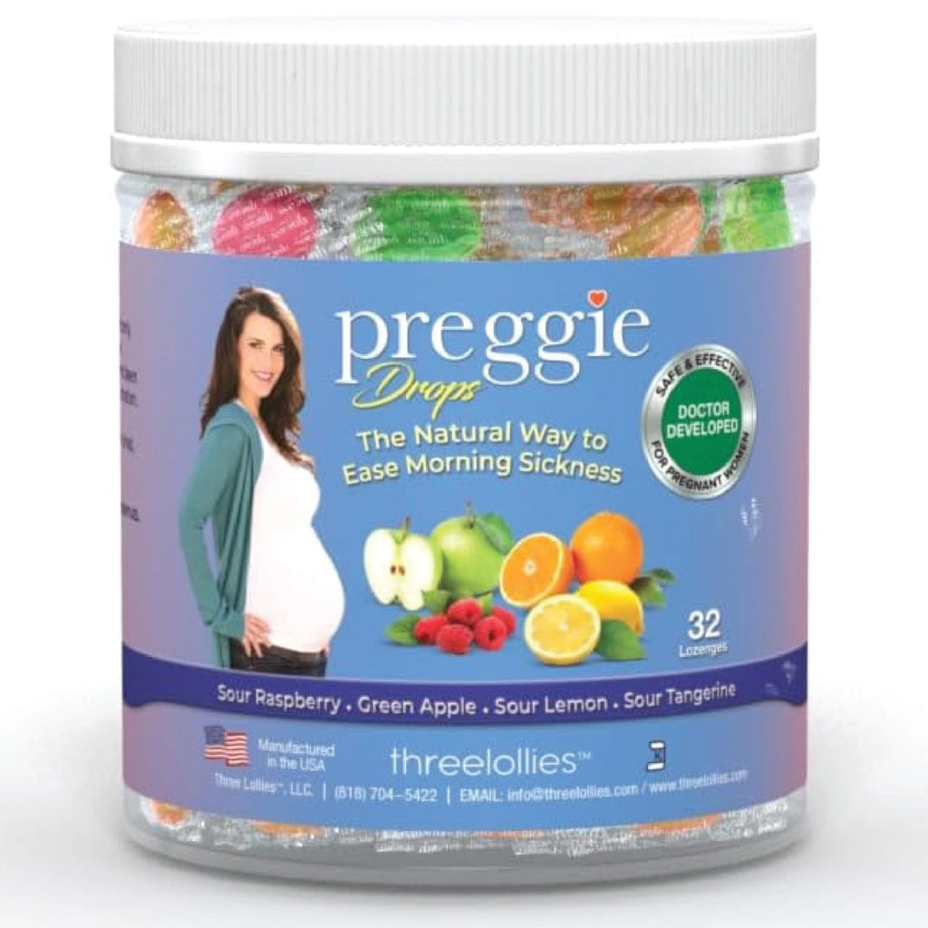 Preggie Pop Drops Pregnancy Nausea Relief Morning Sickness Candy with Essential Oils for Pregnant Women - Natural Flavor Variety
