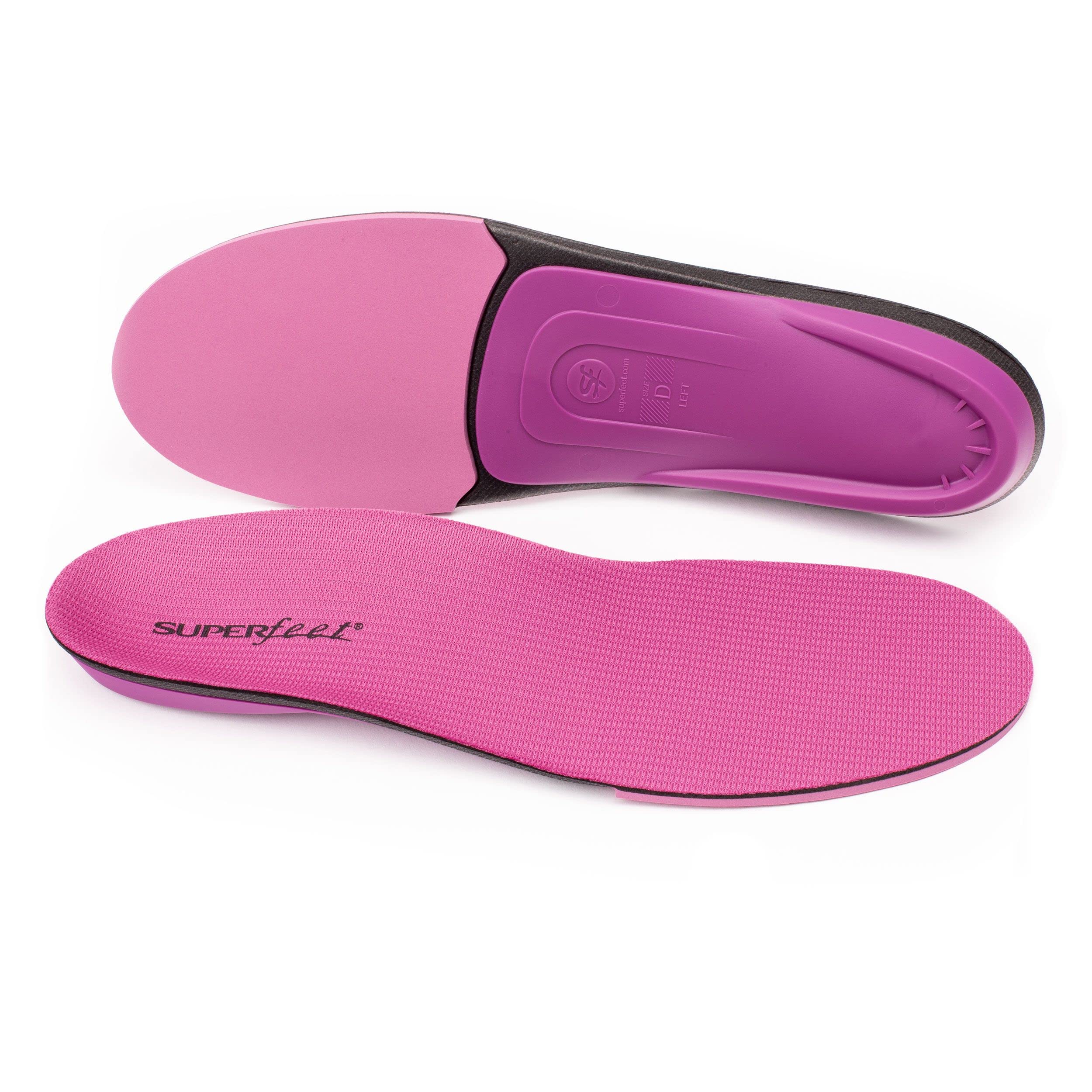 Superfeet All-Purpose Womens High Impact Support Insoles (Berry) - Trim-To-Fit Orthotic Arch Support Inserts for Womens Runnin