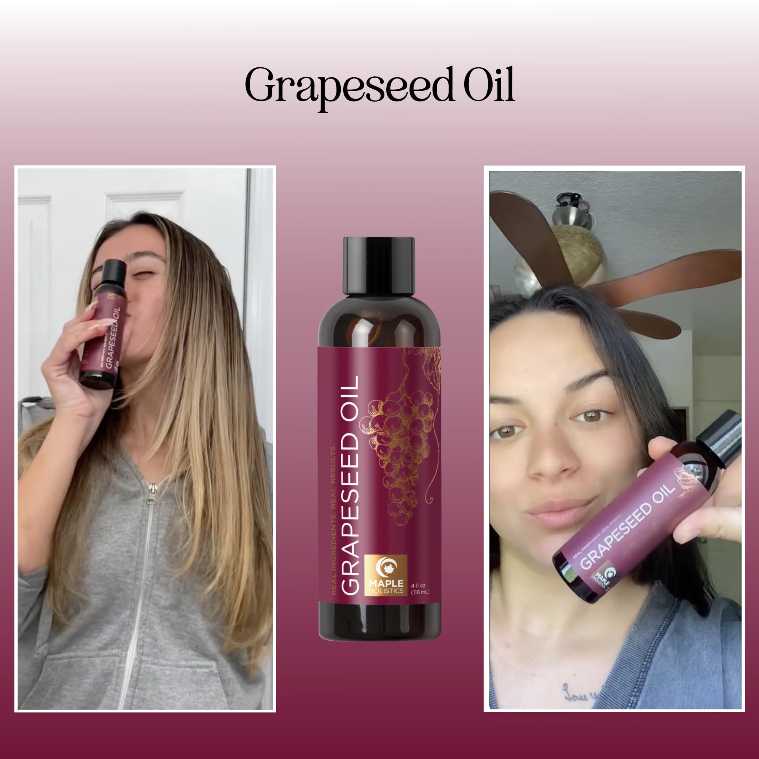 Pure Grapeseed Oil for Skin Care - Cold Pressed Grape Seed Oil Liquid for Skin with Moisturizing Carrier Oil for Essential Oils