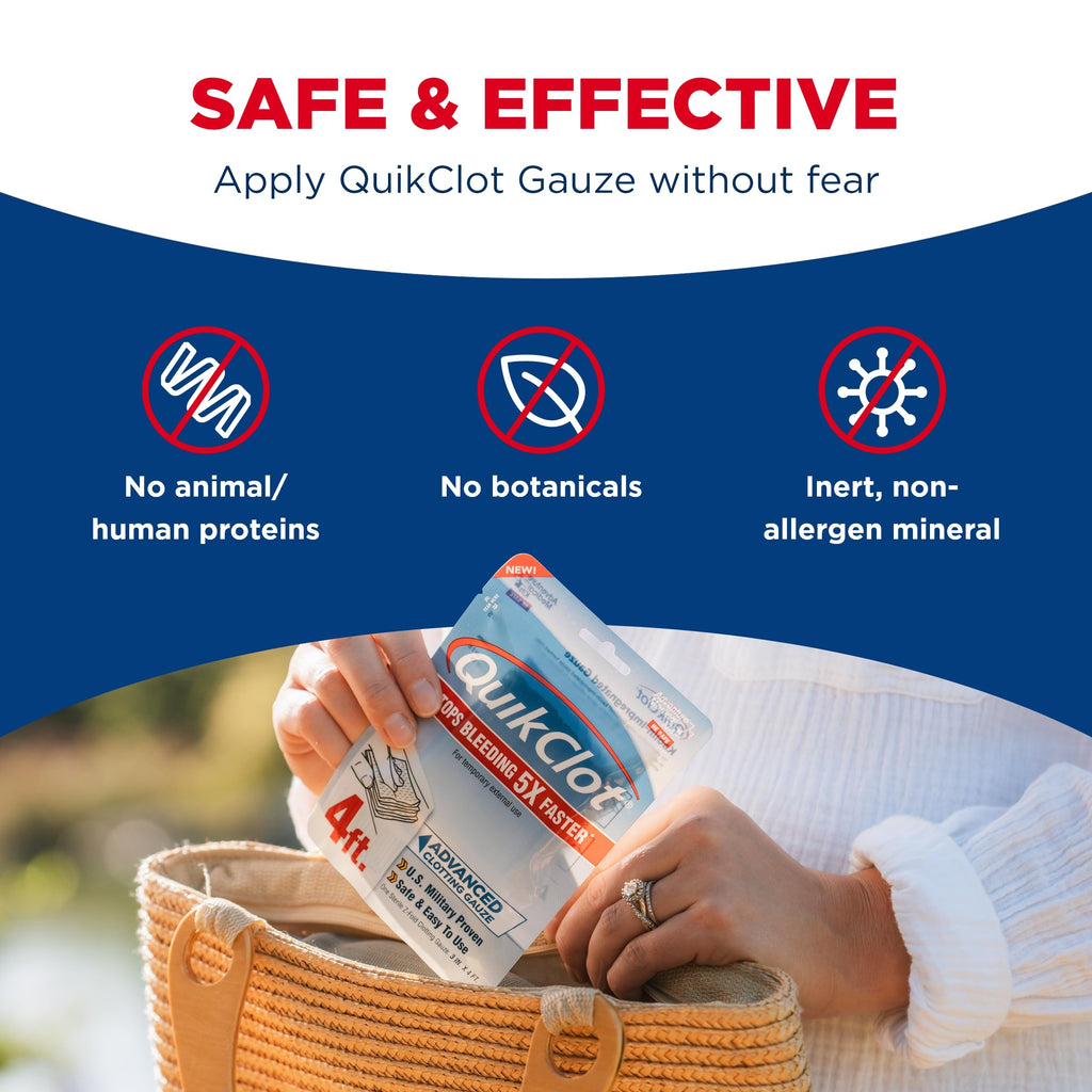 Adventure Medical Kits QuikClot Gauze - Gauze for Emergency Survival Kit, Doomsday Prepping Supplies & More - Stops Bleeding Fas