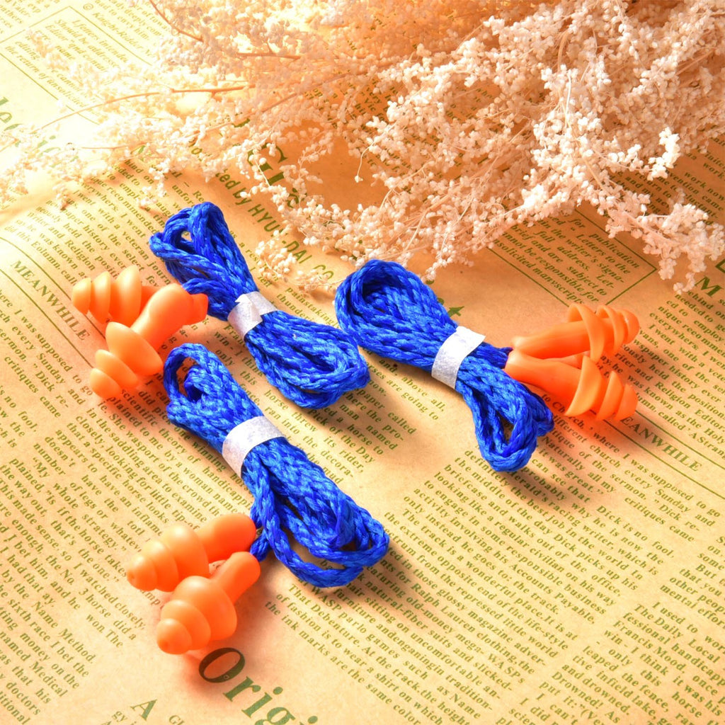 20 Pairs Corded Ear Plugs Reusable Silicone Earplugs with String Banded Ear Plug for Sleeping Noise Cancelling Noise Reduction H