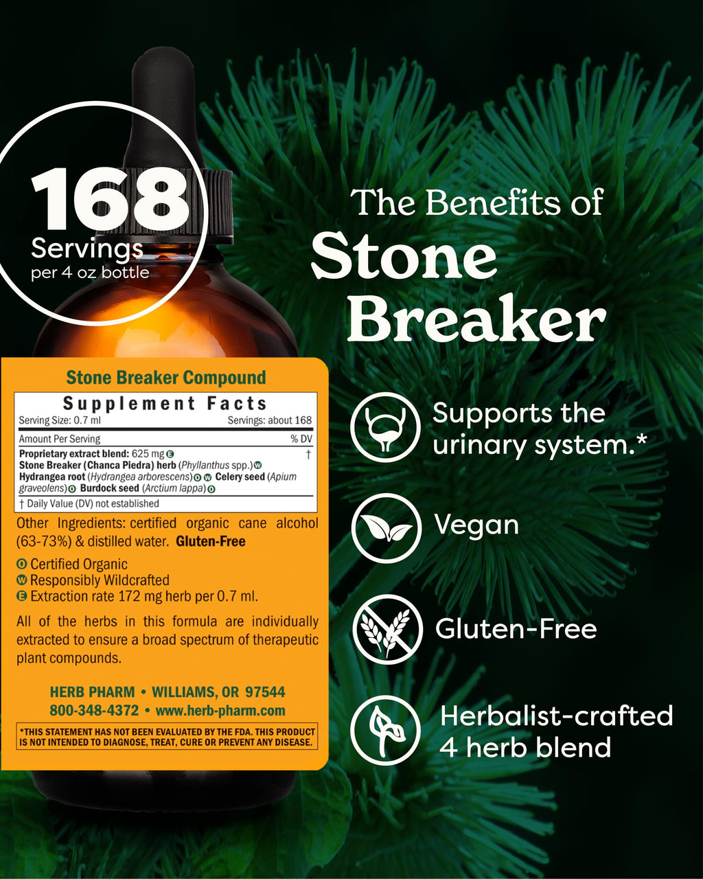 Herb Pharm Stone Breaker (Chanca Piedra) Compound for Urinary System Support - 4 Ounce