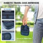 WOODAKE Insulin Cooler Travel Case for Vials & Pen - TSA Approved, Portable Medication Case with Reusable Ice Brick for Long-Las