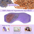 BeHoomi Weighted Eye Mask for Sleeping, Soft Heated Eye Mask, Moist Heat Warm Compress for Eyes, Natural Lavender & Flaxseeds Mi