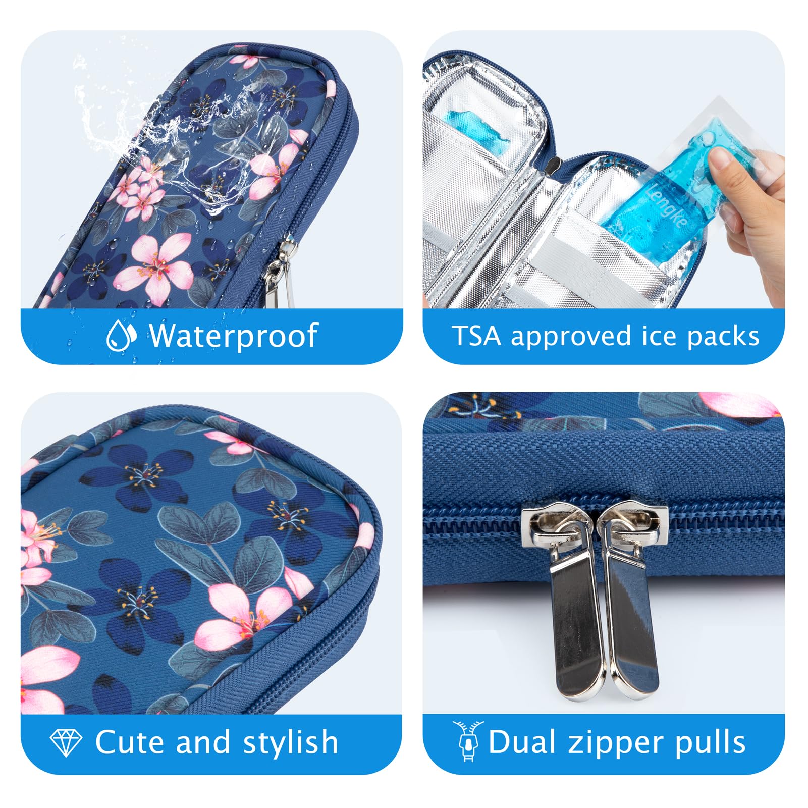YOUSHARES Insulin Cooler Travel Case TSA Approved Medication Diabetic Supplies Cooler for Travel Refrigerated Medicine Organizer