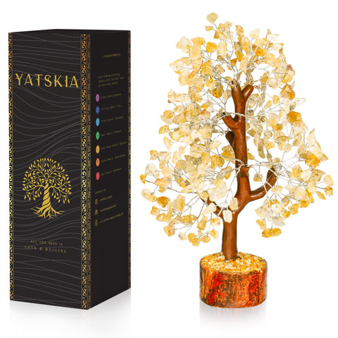 Citrine Crystal Stone - Crystals Tree, Gem Tree, Bonsai Trees, Tree for Home, Crystal Tree of Life, Meditation Accessories, Fake