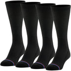 MediPeds womens Peds Crew With Non-binding Top Cushion 4 Pairs diabetic socks and shoe insoles, Black, Men s 9-12 Women 10-13 US
