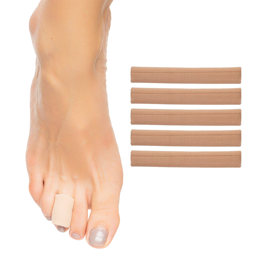 ZenToes Open Toe Tubes Fabric Gel Lined Sleeve Protectors for Corns, Blisters, Hammertoes - 5 Pack - 29    of Tubing (Medium)