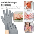 2 Pcs Castor Oil Pack Wrap for Hands, Organic Castor Oil Wrap Castor Oil Gloves for Wrist Arthritis and Carpal Tunnel Gray(Oil a