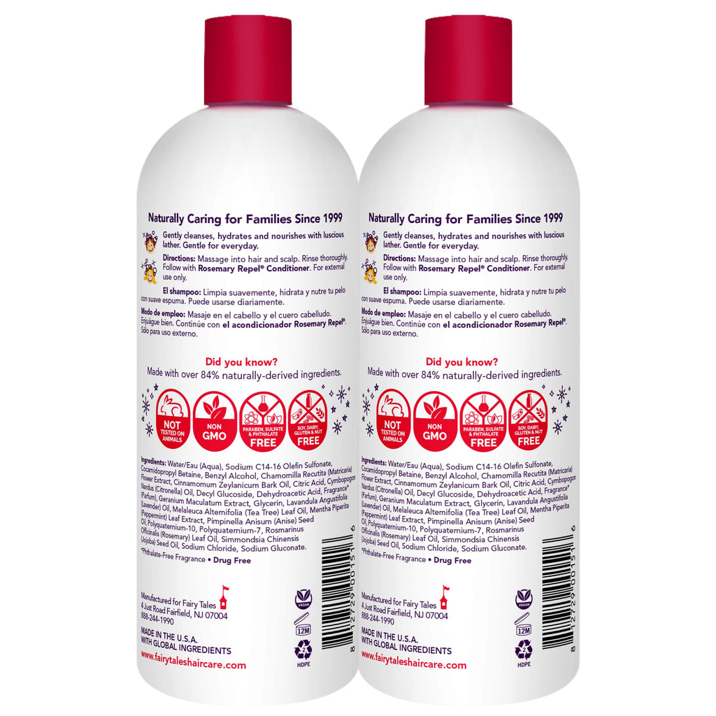 Fairy Tales Rosemary Repel Daily Kids Shampoo- Kids Like the Smell, Lice Do Not, 32 fl oz. (Pack of 2)