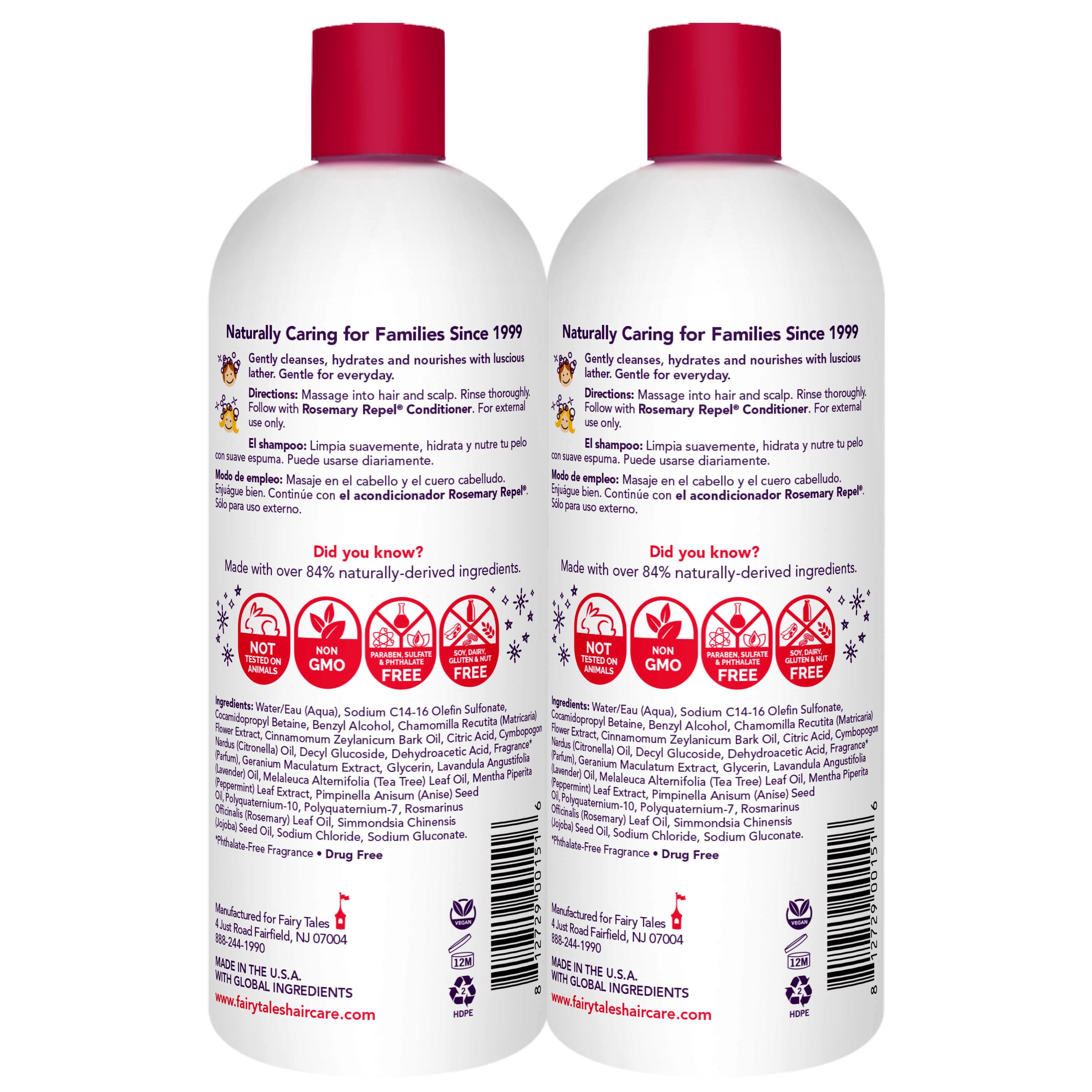 Fairy Tales Rosemary Repel Daily Kids Shampoo- Kids Like the Smell, Lice Do Not, 32 fl oz. (Pack of 2)