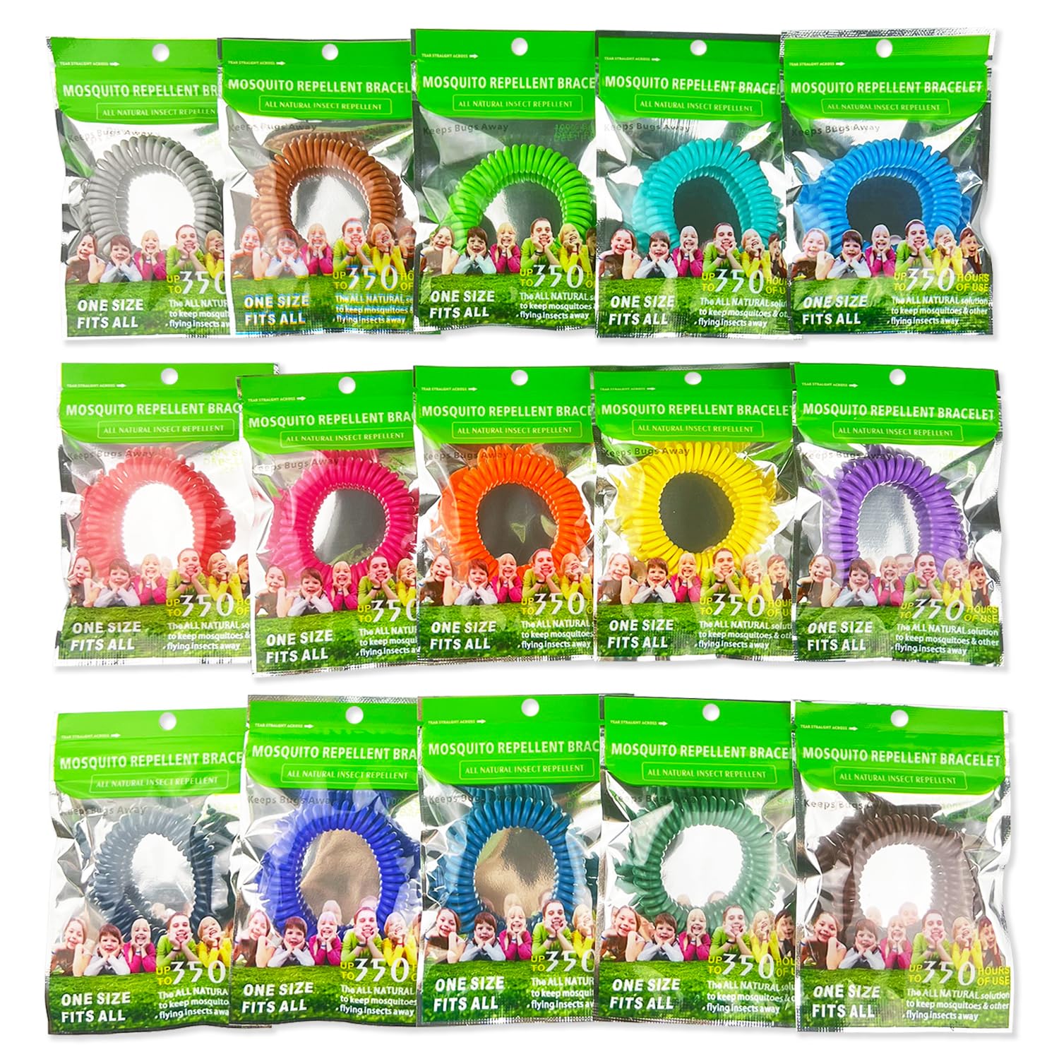 Mosquito Repellent Bracelets 45 Pack, Individually Wrapped Mosquito Repellent Bands with 60 Pcs Mosquito Stickers Patches, DEET