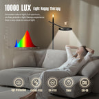 GLOWRIUM-H1 Smart Light Therapy Lamp 10000 Lux, LED UV-Free Sun Lamp, Full Spectrum Happy Natural Mood Therapy, Stepless Dimmabl