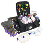 Lightning X Pre-Stocked EMS/EMT Trauma Kit w/Large First Responder Bag & 256 First Aid Medical Supplies - Black