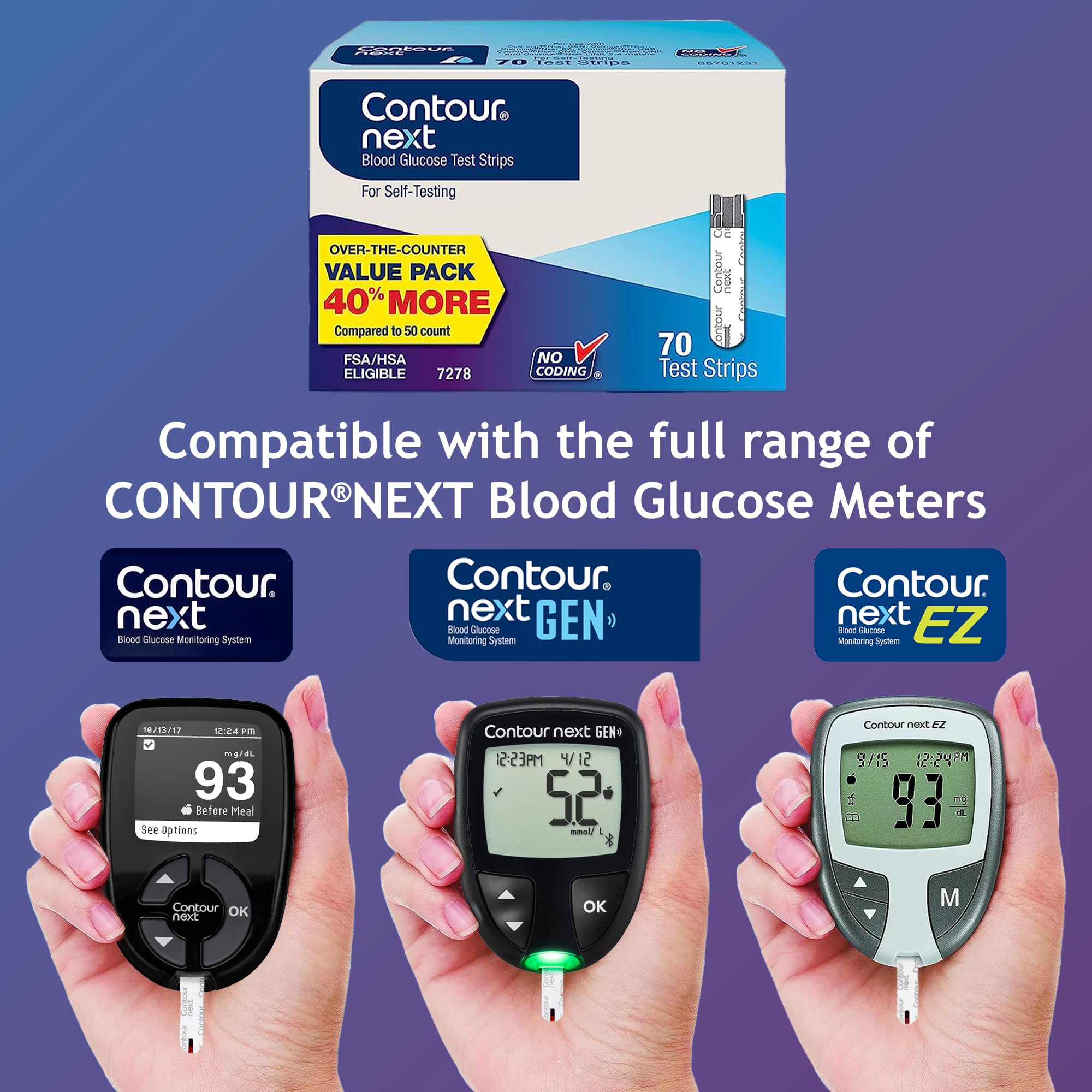 CONTOUR NEXT Blood Glucose Test Strips for Diabetes, 35 Count