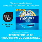 Tampax Pearl Tampons Multipack, Light/Regular Absorbency, With Leakguard Braid, Unscented, 34 Count X 6 Packs (204 Count Total)