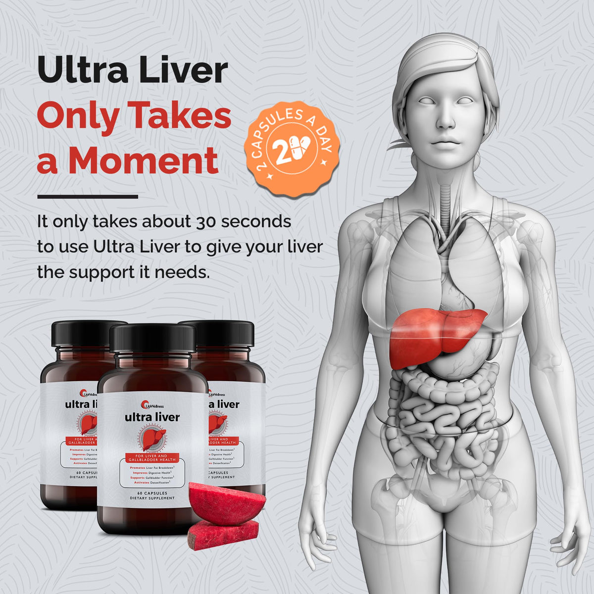 UpWellness Ultra Liver - Liver and Gallbladder Health Dietary Supplement