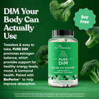 DIM Supplement Pure 200 Mg for Women or Men - Estrogen Hormone Balance Supplement for Energy, Fatigue, Stress, Menopause, Hot Fl