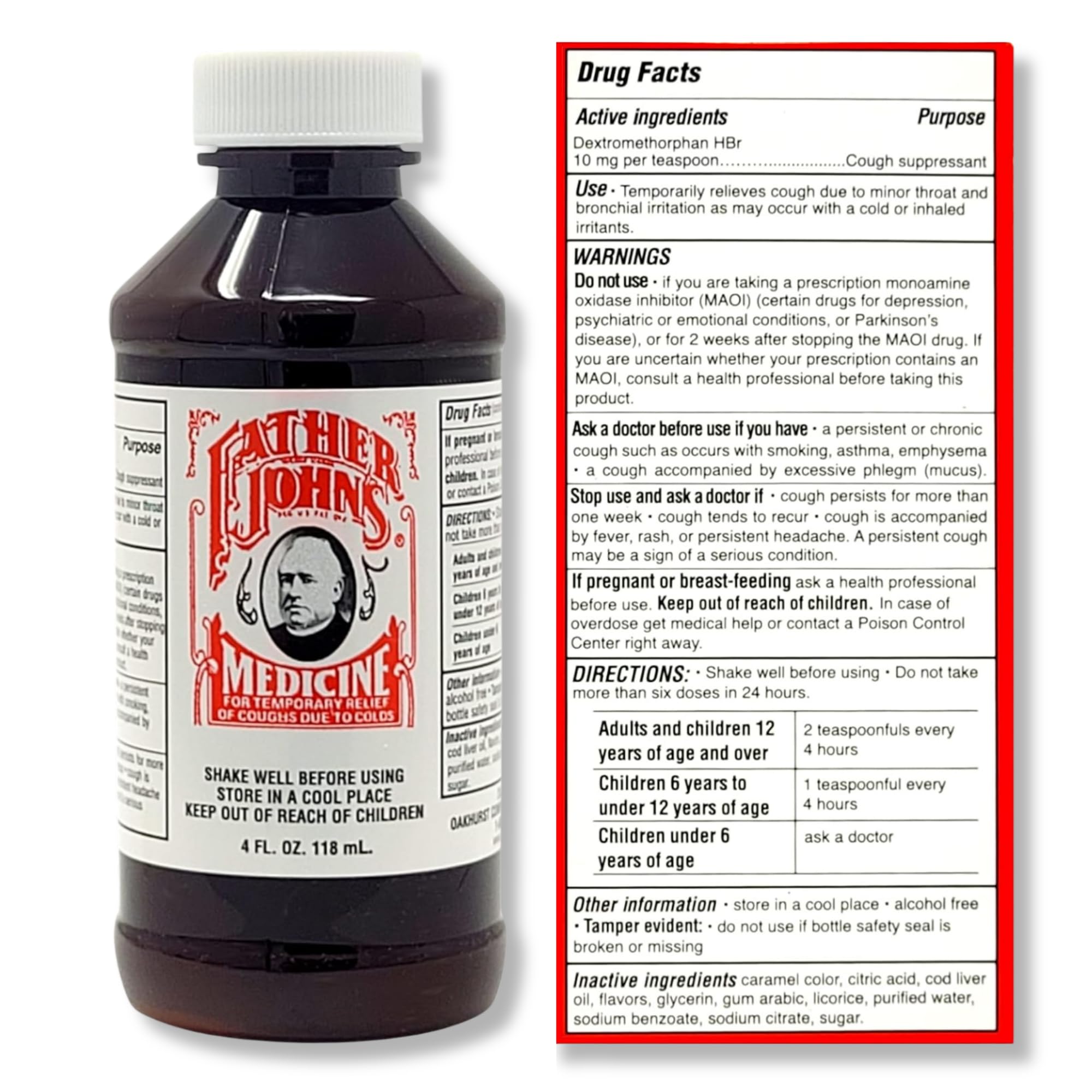 FATHER JOHNS Cough and Allergy Bundle, 4 fl oz Cough Suppressant, Cold & Allergy Relief