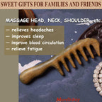 Moreinday Massage Comb - Wooden Scalp Massager and Gua Sha for Hair Growth, Green Sandalwood Loc Comb for Women and Men