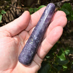 Charged Natural 4.5 Himalayan Dark Lavender (Lilac) Lepidolite Crystal Crystal Massage Wand Reiki Healing Energy