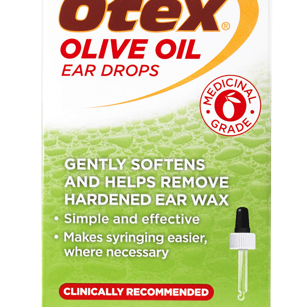 Otex Olive Oil Ear Drops for Natural, Gentle Removal of Excessive, Hardened Ear Wax. Bottle with Dropper Applicator, 10 ml (Pack