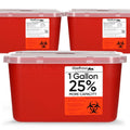 Oakridge Products Large Sharps Container for Home Use and Professional 1 Gallon (3-Pack), Biohazard Needle and Syringe Disposal,