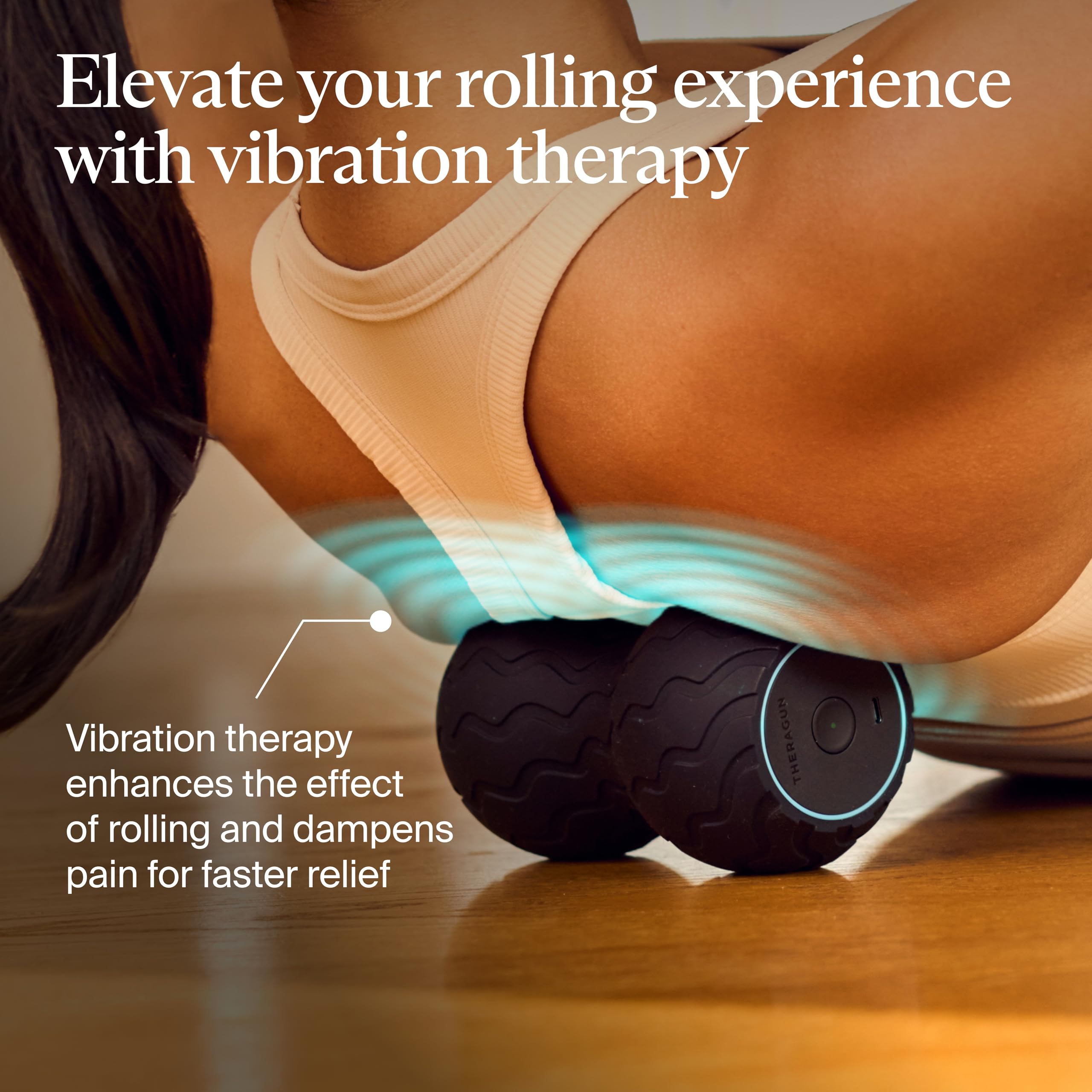 TheraGun Therabody WaveDuo - Ergonomically Contoured Foam Roller - Bluetooth Enabled Muscle Roller for Your Back, Neck & Spine w