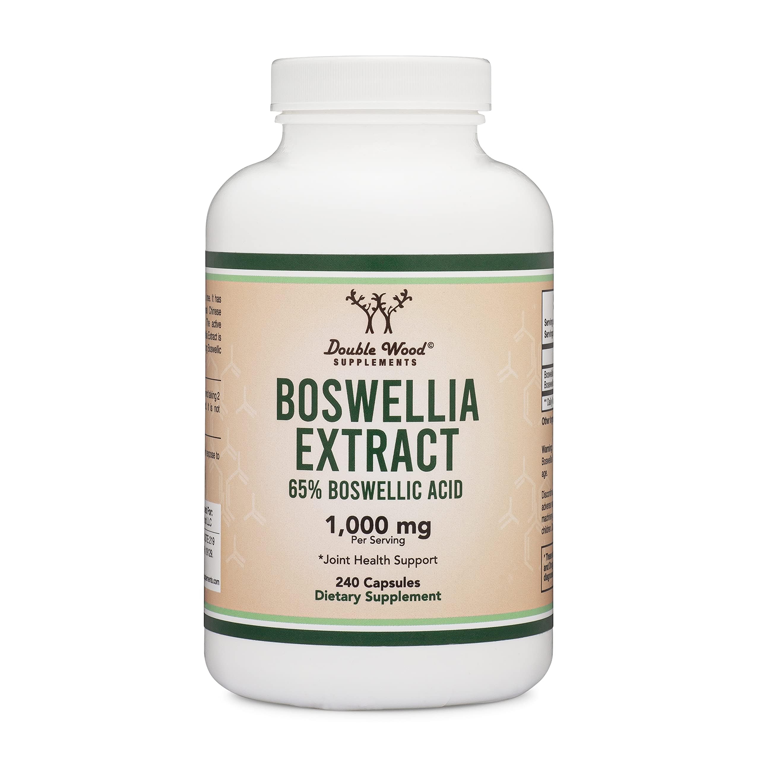 Boswellia Serrata - 240 Capsules (Max Strength 1,000mg of 65% Boswellic Acid Extract) Boswellia Extract Capsules (Joint Support