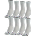 MediPEDS Quarter Socks with Non-Binding Top and Cushion, Multipairs, White (8-Pairs), Shoe Size: Men's 6-9 Women's 6-10
