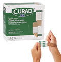Curad Quick Strip Fabric Adhesive Bandages with Easy Application Wrapper, Bandage Size is 1 x 3 inches, 100 Count