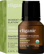 Cliganic Organic Bergamot Essential Oil, 100% Pure Natural for Aromatherapy | Non-GMO Verified (Packaging May Vary)