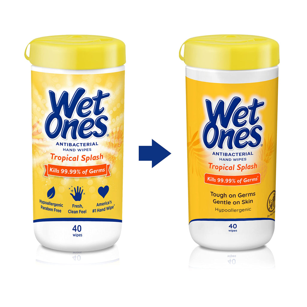 Wet Ones Antibacterial  Hand Wipes, Tropical Splash Wipes | Antibacterial Wipes, Hand Sanitizer Wipes, Wet Ones Wipes, 40 ct. Ca