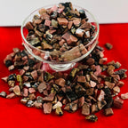 Indian Consigners Natural Crushed Polished Tumbled Gem Stone Chips, Decoration & Healing Crystals (Rhodonite)