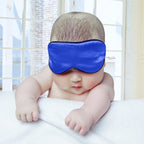 NMM Global 100% Natural Silk Sleep Eye Mask Kids, Cute Night Sleeping Mask with Adjustable Elastic Strap for Newborn (Baby Blue