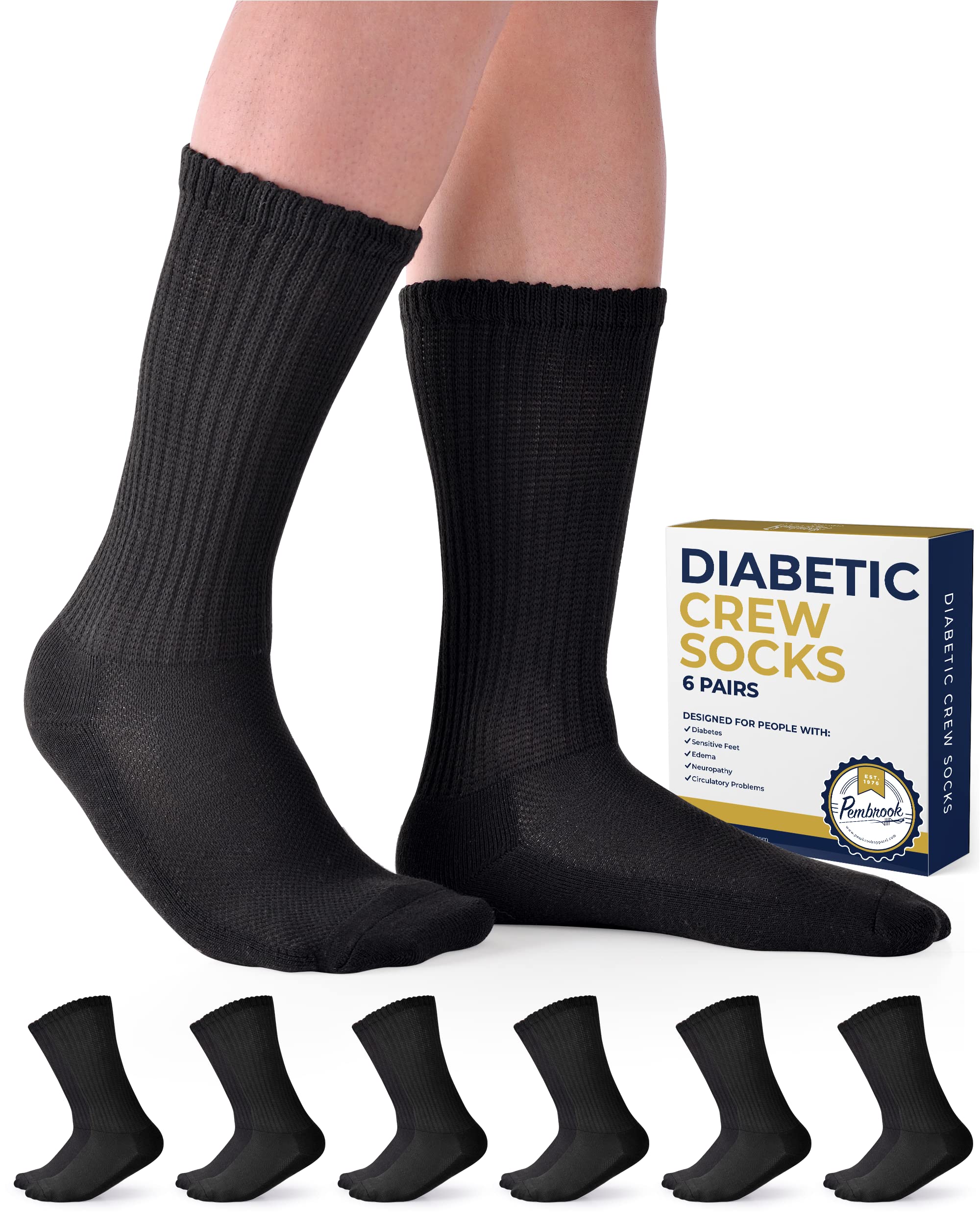 Pembrook Diabetic Socks for Men and Women - Non Binding Socks Women | Neuropathy Socks for Men and Neuropathy Socks for Women | 