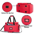 Trunab First Aid Bag Empty, Professional Medical Bag Emergency Responder Trauma Bag with Inner Dividers and Anti-Slip Bottom, Id