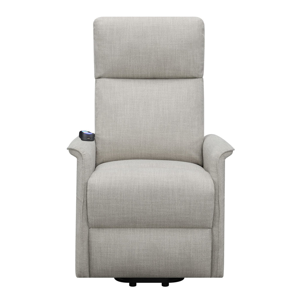 Benjara Power Lift Massage Chair with Wired Remote and Side Pockets, Gray