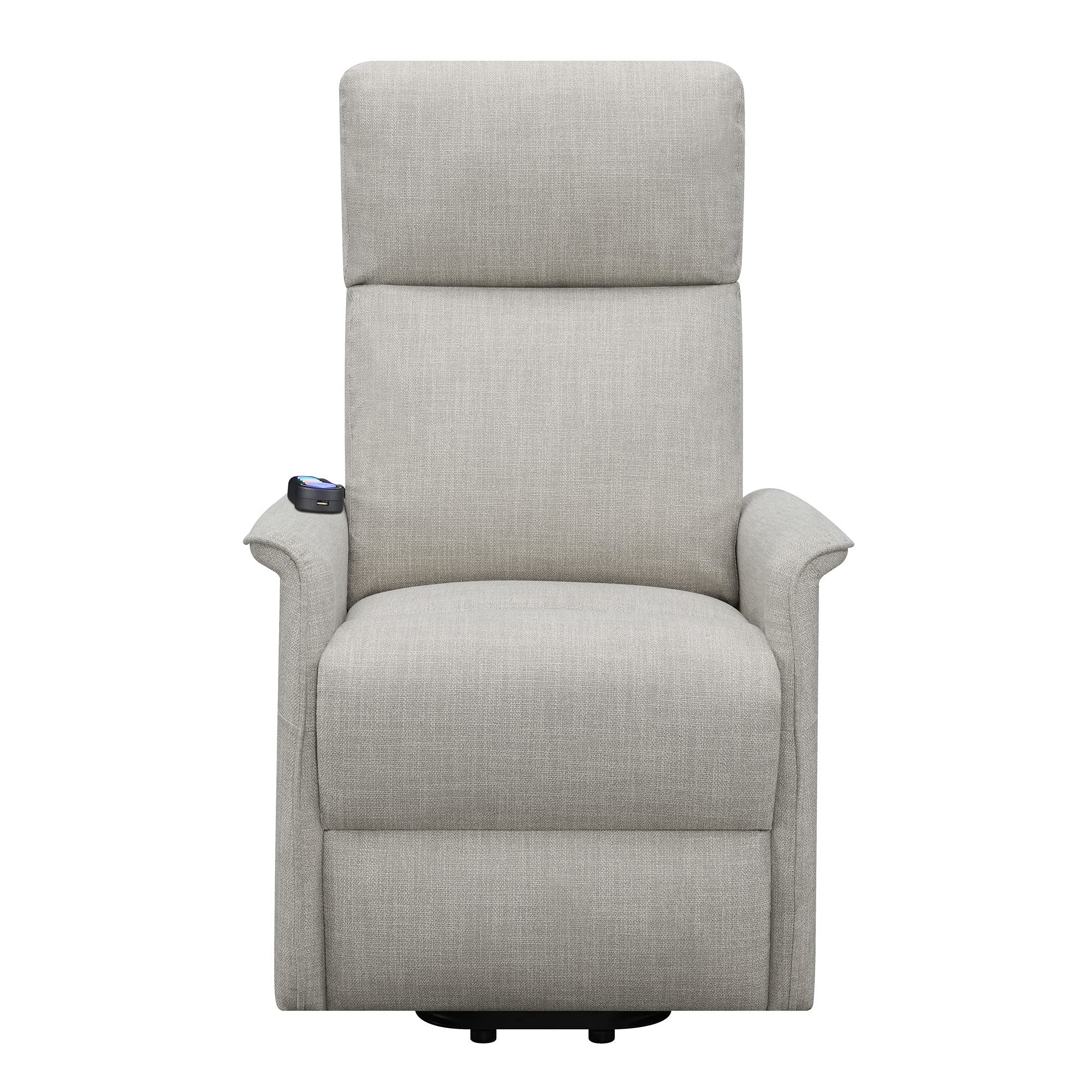 Benjara Power Lift Massage Chair with Wired Remote and Side Pockets, Gray