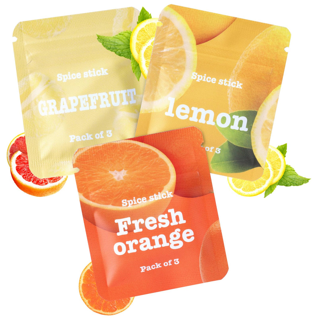 Boderi Plant Based Citrus Cores, 3 Packs, to Help Break Bad Habits Naturally, 9 Cores Total, Grapefruit Orange Lemon