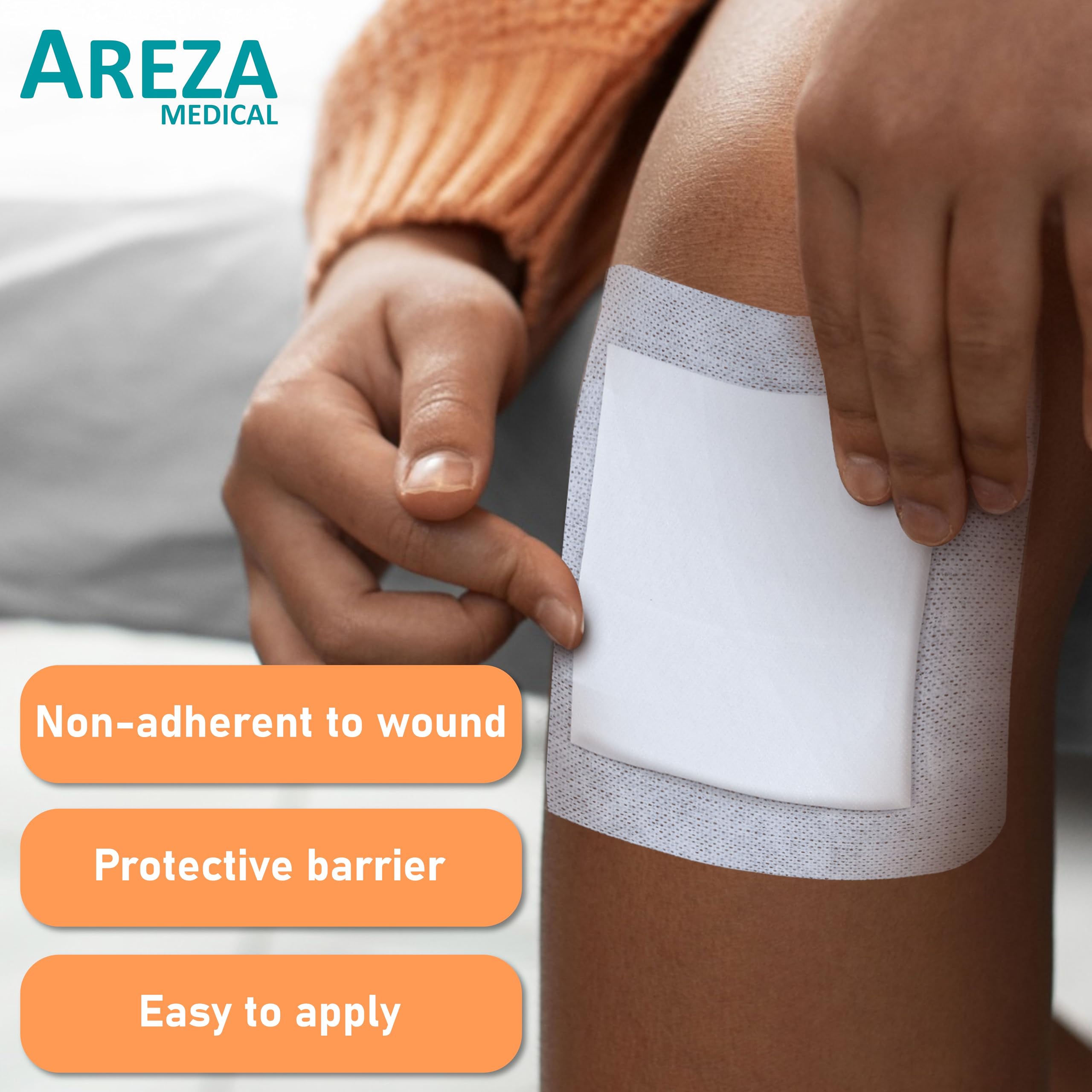 Areza Medical - Bordered Gauze Island Dressing - Wound Dressing - Latex Free - sterile - 6 x 6 - 30 per Box - FSA/HSA Approved