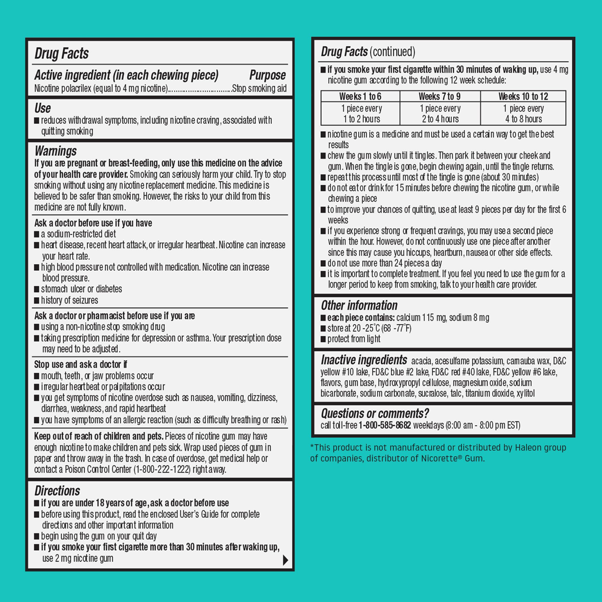 Habitrol Nicotine Gum - 4 mg, Fruit Flavor, 150 Count - Reduces Cravings & Helps Quit Smoking