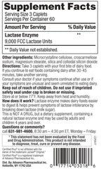 Lactase Enzyme 360 Caplets Generic Lactaid Original Strength
