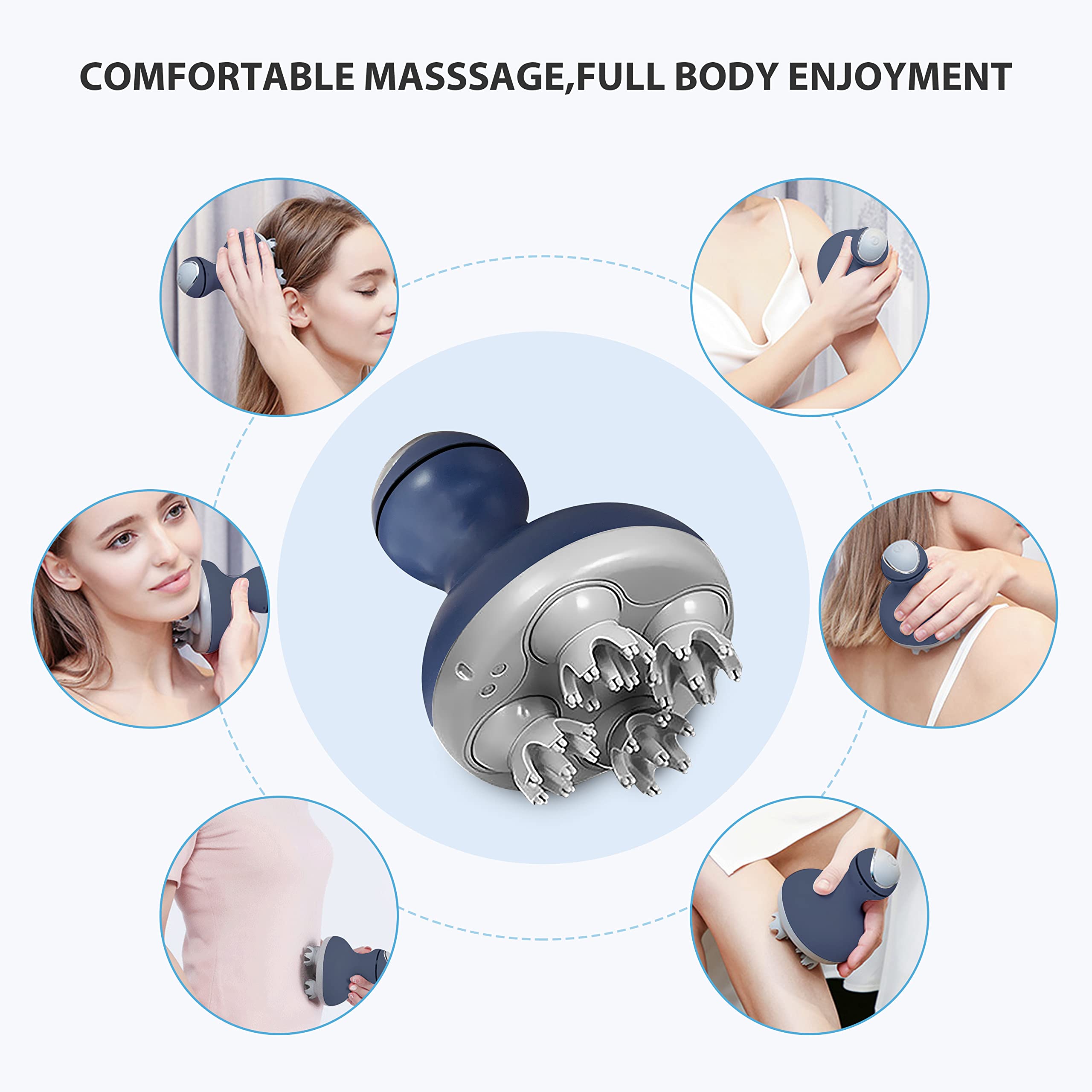 COMFIER Cordless Electric Scalp Massager with Mutlti-Modes Vibration, Handheld Cat Head Massager for Pets, Portable Dog Head Mas
