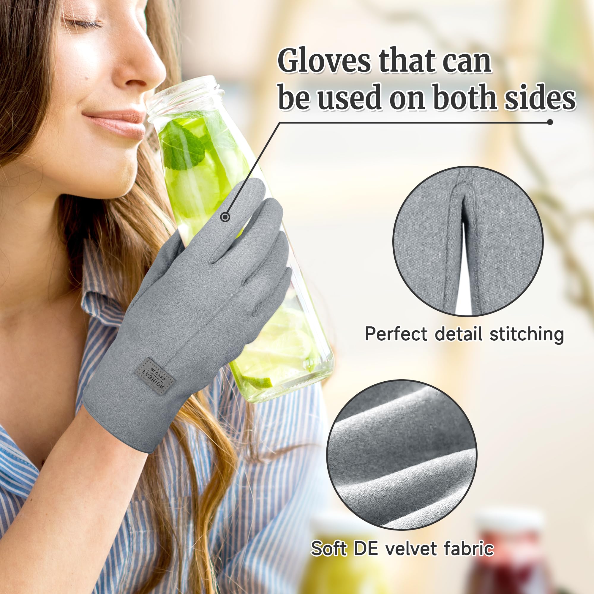 2 Pcs Castor Oil Pack Wrap for Hands, Organic Castor Oil Wrap Castor Oil Gloves for Wrist Arthritis and Carpal Tunnel Gray(Oil a