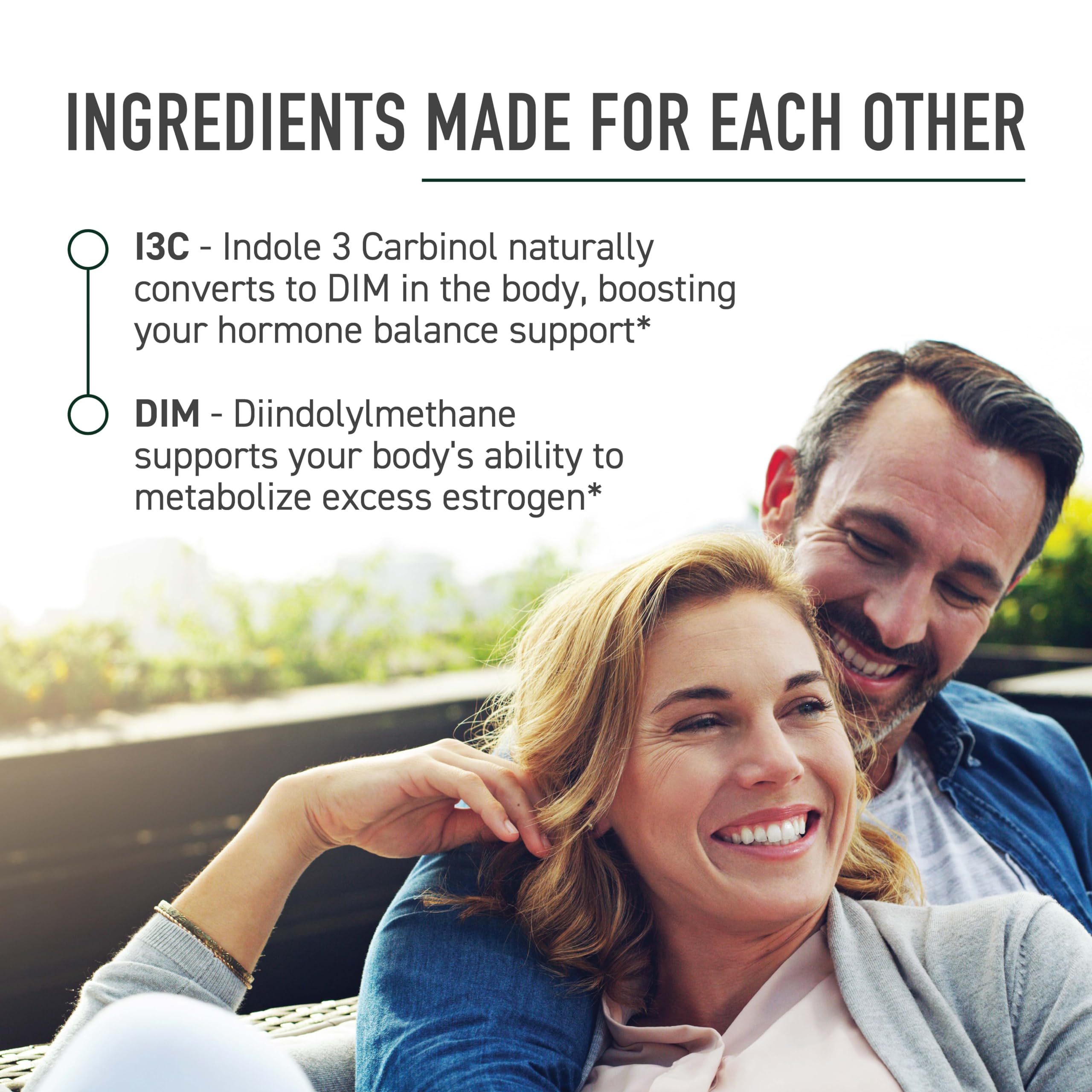 DIM & Indole 3 Carbinol for Hormone Balance for Women & Men | I3C Complex | Estrogen Balance, Menopause Supplements for Womens H