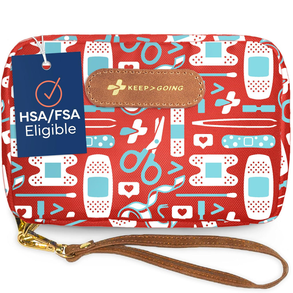 KeepGoing Travel First Aid Kit for Kids - 130 Pc. for Car, Home, Purse, Diaper Bag & Backpack with Latex-Free Bandages - Mini Fi