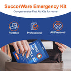 SuccorWare 90 Pieces First Aid Refill Kit - Wound Care Kit Includes Bandages for Home, Travel, Hiking - Portable Replacement Kit