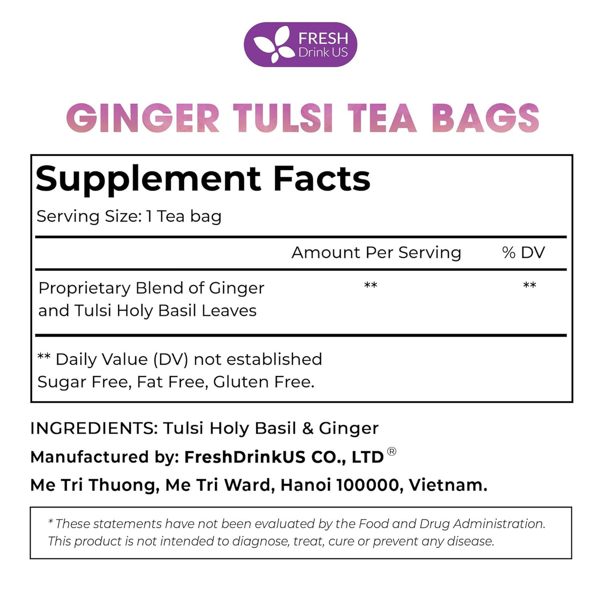 Premium Ginger Tulsi Tea Bags